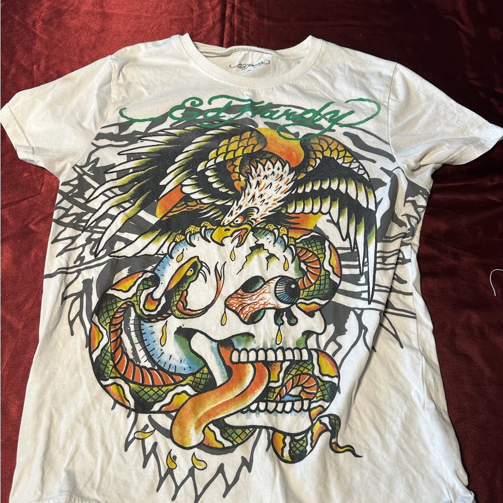 Ed Hardy White Logo T-Shirt